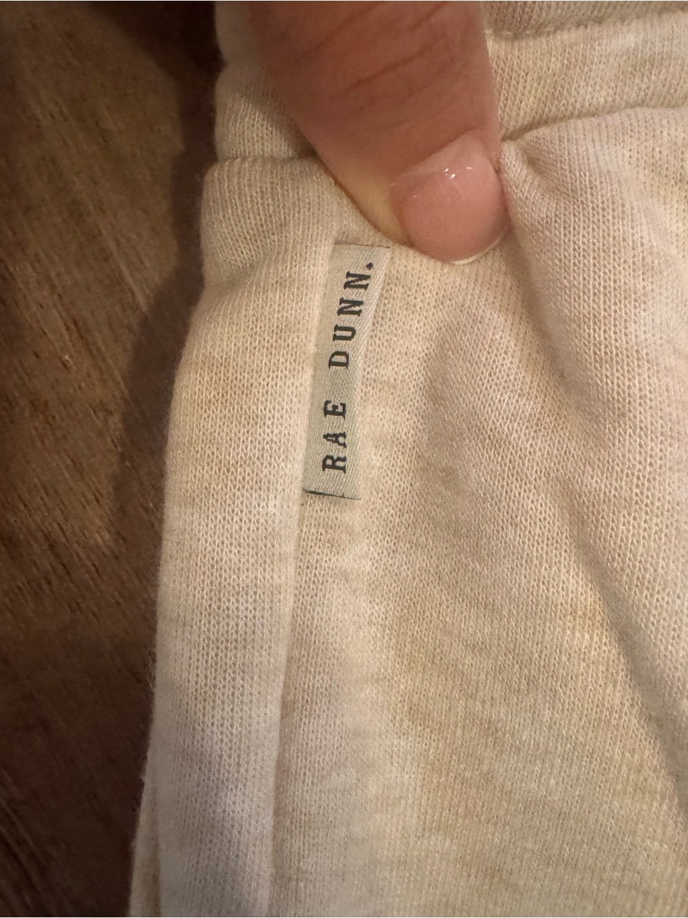 Rae Dunn Coffee Embroidered Mock Neck Sweater and Joggers - Cream - size medium - Picture 6 of 8
